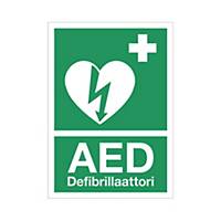AED-SIGN HARD PLASTIC A4 REFLECTIVE