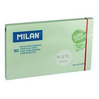 Karteczki samoprzylepne MILAN Super Sticky Pastel, 127x76mm, zielone, 90 sztuk