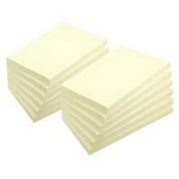 Lyreco Repositionable Recycled Notes 125x75 Yellow 100 Sheets/Pad Box of 12 Pads
