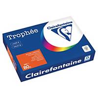 Clairefontaine Trophée Coloured Paper, A4, 80gsm, Intense Orange