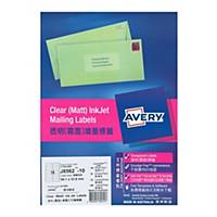 Avery J8562 Clear Inkjet Label 99.1 x 34mm - Pack of 160 Labels