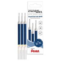 Pack de 3 recargas para caneta gel Pentel Energel - 0,7 mm - azul