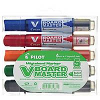 Whiteboardmarker Pilot BeGreen V-Board Master, assorterede farver, æske a 5 stk.
