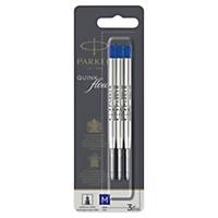 Parker Quinkflow Ballpoint Pen Refill, Medium Tip, Blue Pack of 3