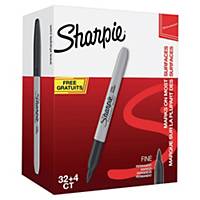 Sharpie fine huopakynä pyöreä 1mm musta, säästöpakkaus 32+4 kynää