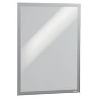 Durable DURAFRAME UV Poster Self Adhesive Signage Magnetic Frame - A2 Silver