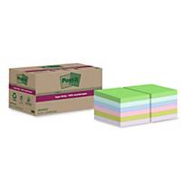 Post-it® Super Sticky Recycled Notes, Assorted Colours, 47.6x 47.6 mm Pack of 12