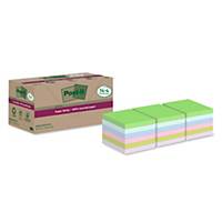 Post-it® Super Sticky Recycled Notes, Assorted Colours, 76 x 76 mm Pack of 18