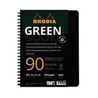 RHODIA Notizbuch GREENBOOK 119915C, recycling, A5+, liniert, 90 g/qm, schwarz
