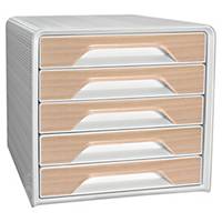CEP silva smoove 5-drawers unit white/beech