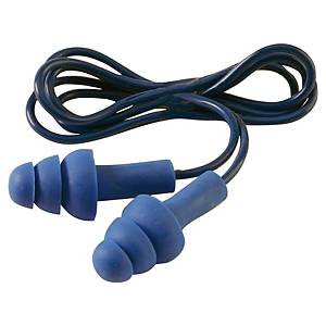 Bouchons anti-bruit bleus cordés avec bille acier SNR 26 dB