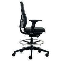 Office chair Interstuhl LX001, with foot ring and armrest, black