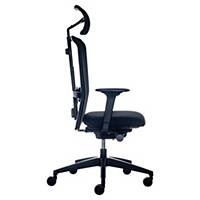 Office chair Interstuhl LX216, with mesh backrest and armrest, black