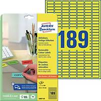 Avery Zweckform Farbige Etiketten ablösbar L6037-20 25,4x10mm gelb 20 B/3780 St