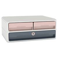 CEP Moov Up Secure 3 Drawer Monitor Riser Station - Pastel Pink, Grey and White
