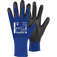 Tegera 877 precision gloves, PU coated, blue/black, size 5, per 6 pairs