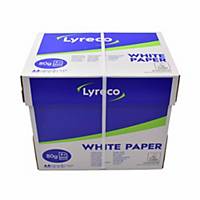 Lyreco A4 White Paper 80gsm - Box of 5 Reams (5 x 500 Sheets)