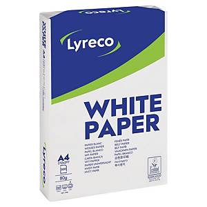 Kancelársky papier Lyreco, A4, 80 g/m², biely, 5 x 500 listov