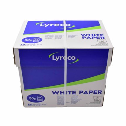 A4 75gsm Lyreco White Copier/ Printer Office Copy Paper 2500 Sheets 5 Reams Box 