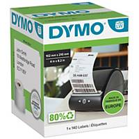 Étiquettes Dymo d’imprimante d’étiquettes, 102x210mm, blanc, les 140 étiquettes