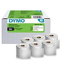 DYMO - LabelWriter Shipping Labels 102(W) x 210(H)mm 6 Rolls of 140 Easy-Peel