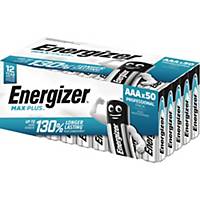 Batteri Energizer® Alkaline Max Plus™, AAA, 1,5 V, pakke a 50 stk.