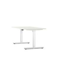 Axel desk - L 120 x W 80 cm - with height adjustment - white - white legs