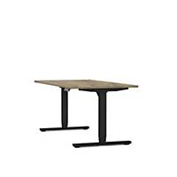 Axel desk - L 120 x W 80 cm - with height adjustment - brunswick oak - black