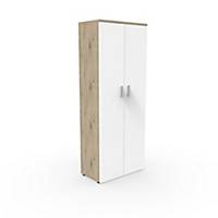 Armand cupboard with soft-close door - H 202 x W 100 x D 43 cm - white brown