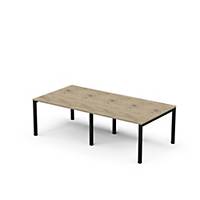 Arial table de conférence 8 personnes, L 120 x L 240 cm, plateau bois,pieds noir