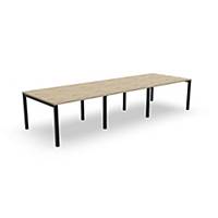 EOL Arial desk - L 360 x W 120 cm - light oak top - black legs