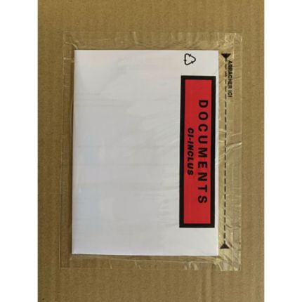 Pochette adhésive documents ci-inclus - plastique - C5 - 240 x 175