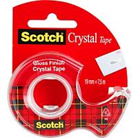 Krystalicky čirá lepicí páska Scotch®, 19 mm x 7,5 m, 1 rolka v zásobníku