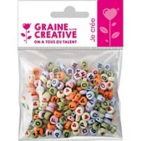 Perles alphabet 6 mm, plastique, couleurs assorties, paquet de 250
