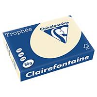 Barevný papír Clairefontaine Trophée, A4, 80 g/m², krémový