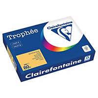 TROPHEE BRIGHT COLOURED PAPER A4 80G GOLD- REAM OF 500 SHEETS