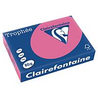 Barevný papír Clairefontaine Trophée, A4, 80 g/m², tmavě růžový