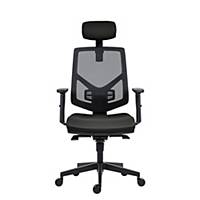 Kancelářská židle Antares Skill s podhlavníkem, plast. kříž, SL, BN7 černá
