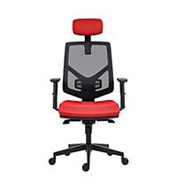 Kancelářská židle Antares Skill s podhlavníkem, plast. kříž, SL, BN14 červená