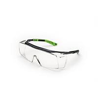 Occhiali protettivi UNIVET 5X7 Clear Plus, vetri chiari, nero/verde