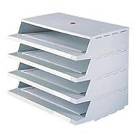 PANORAMA LETTER TRAY A4 GRY 4/PK