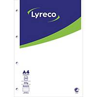 NOTEPAD LYRECO N/PAD GLUED 4PUNCH 100S A4 RULED 60G