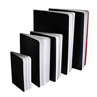NOTEPAD BLK SOFT COVER A5 RULED W/INDEX