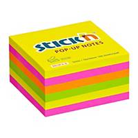 STICK N by HOPAX POP-UP öntapadó Z-cetlik, 76x76mm, neon mix, 100 cetli/csomag
