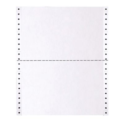 9 1/2 x 11 4-Part Continuous Computer Paper, All White