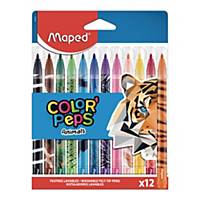 Flamastry MAPED Colorpeps Animals, opakowanie 12 sztuk