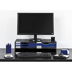 Base De Monitor Fijo Para Computadora - Soporte Elevador De Pantalla Negro  Para Monitores Y Laptops