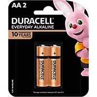 DURACELL EVERYDAY AA ALKALINE BATTERIES PACK OF 2