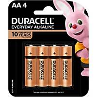 DURACELL EVERYDAY AA ALKALINE BATTERIES PACK OF 4