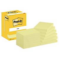 Post-it® Notes 657, Canary Yellow, 76 mm x 102 mm, 100 Sheets/Pad, 12 Pads/Pack